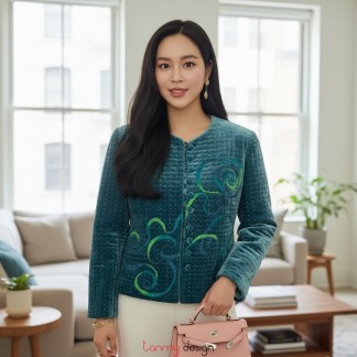 Áo chần bông nhung lụa 